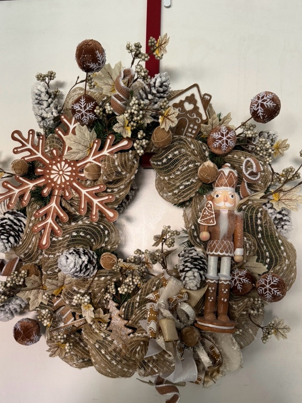 GINGERBREAD Nutcracker Holiday Wreath - Decorative Home Holiday Accent
